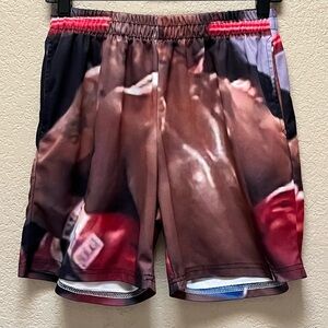 Mike Tyson Boxing Graphic Men's Athletic Stretch Shorts Size Large